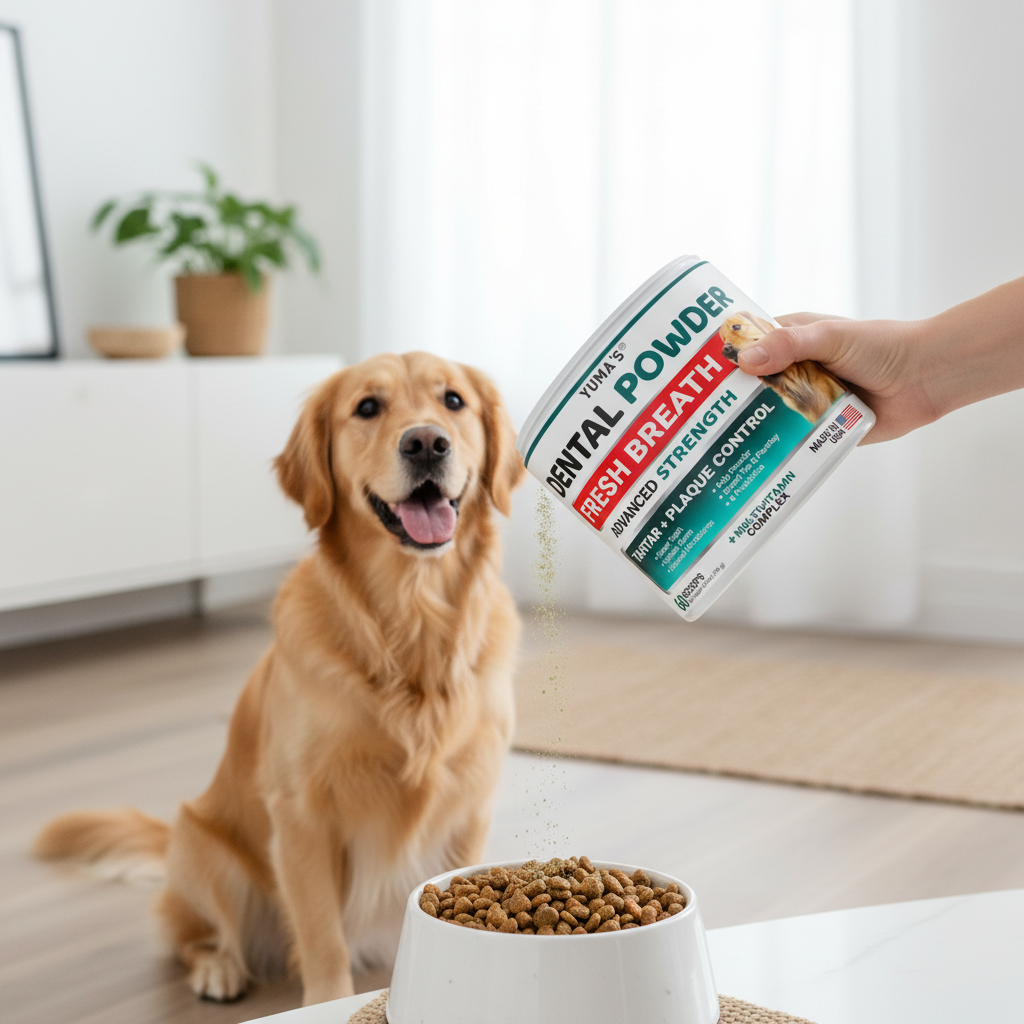 Transform Your Dog's Smile: Powerful Dental Powder for Fresh Breath and Healthy Teeth - Tartar & Plaque Remover for All Breeds!