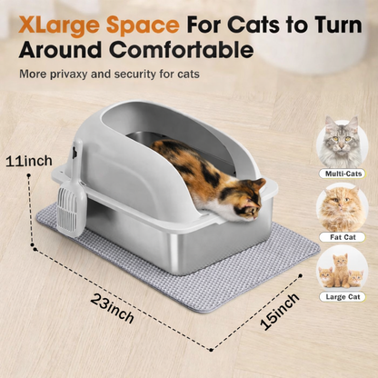 Premium Stainless Steel Litter Box – Odor-Resistant, Scratch-Resistant & Designed for a Cleaner Home