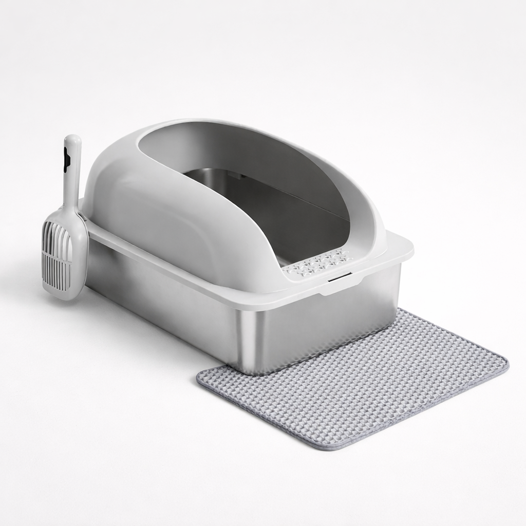 Premium Stainless Steel Litter Box – Odor-Resistant, Scratch-Resistant & Designed for a Cleaner Home