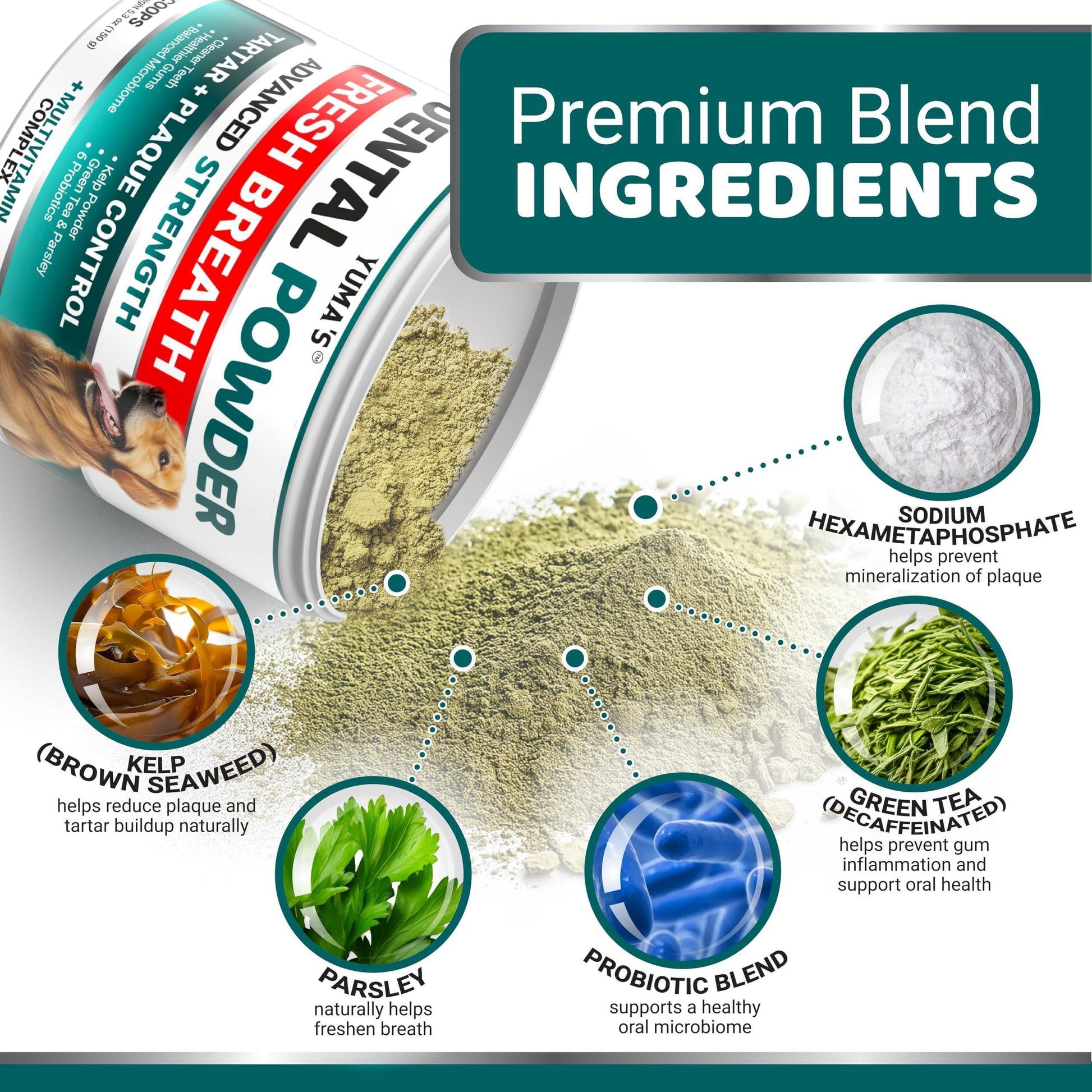 Transform Your Dog's Smile: Powerful Dental Powder for Fresh Breath and Healthy Teeth - Tartar & Plaque Remover for All Breeds!