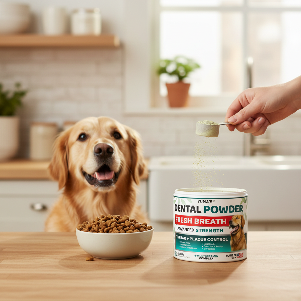 Transform Your Dog's Smile: Powerful Dental Powder for Fresh Breath and Healthy Teeth - Tartar & Plaque Remover for All Breeds!